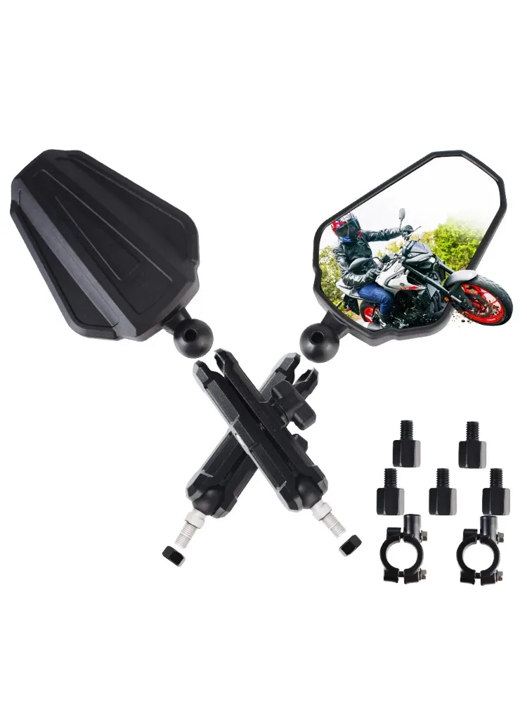 AliExpress NONE Universal Motorcycle Mirrors Angle Adjustable Folding Handlebar Side Mirror Compatible with Adventure Dirt Street Bike ATV