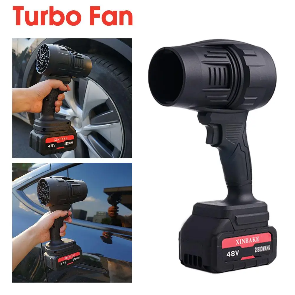 Handheld Motor Mini Fan Turbo Fan Lithium Violent Leaf Blowing Water Blowing For Household And Car D6G7