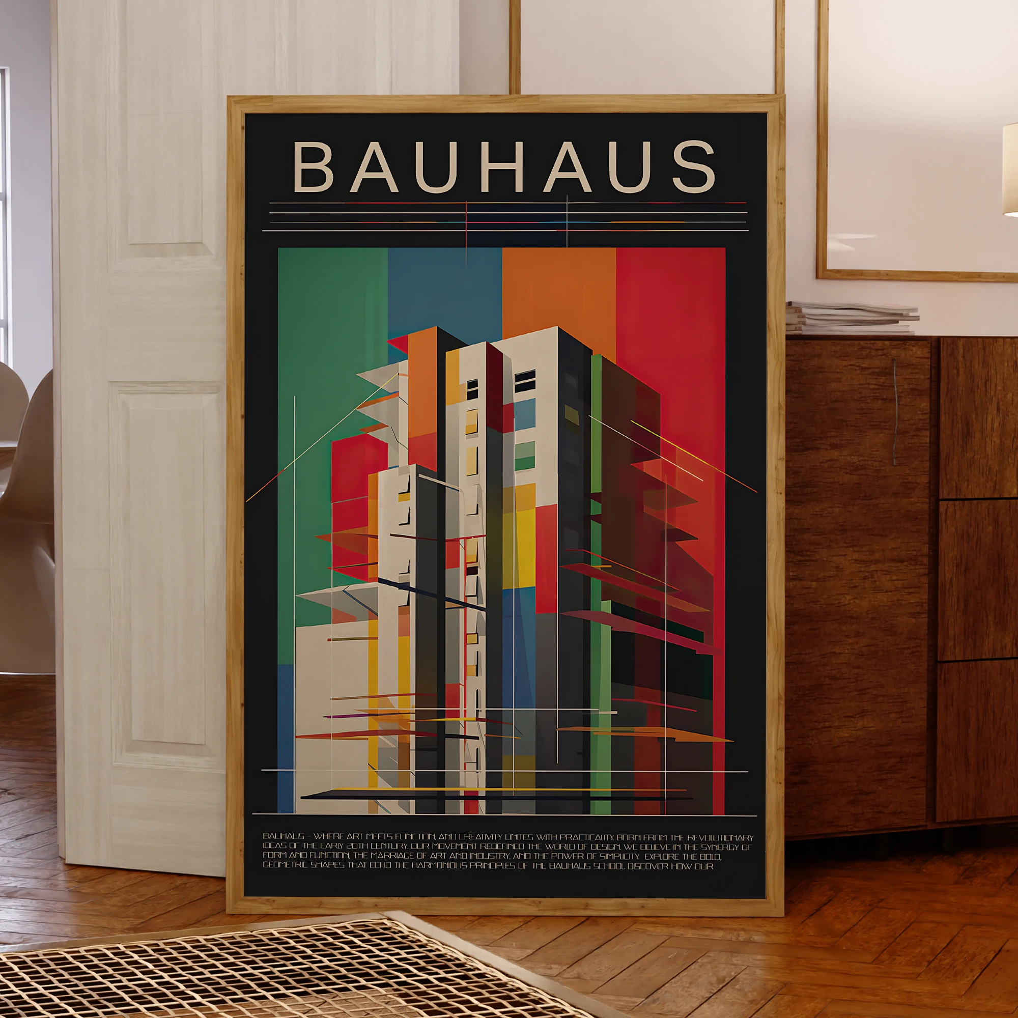 Moderne Geometrie Retro Bauhaus Architektur Minimalismus Wand Kunstdrucke Leinwand Malerei Poster Bild Für Wohnzimmer Wohnkultur