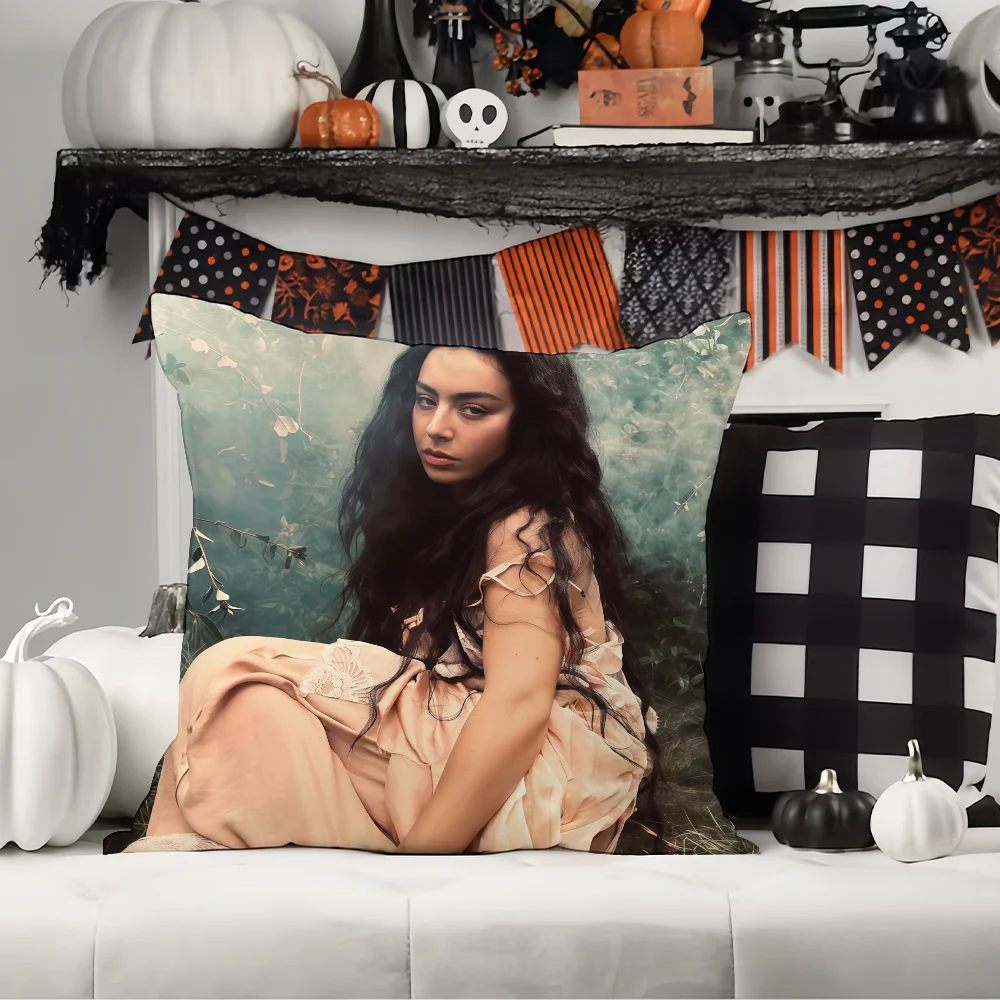 

British singer C-CharliXCX Pillow Case Office Cushions Suitable For Sofa Car Bedroom Decorative Cushion Cover