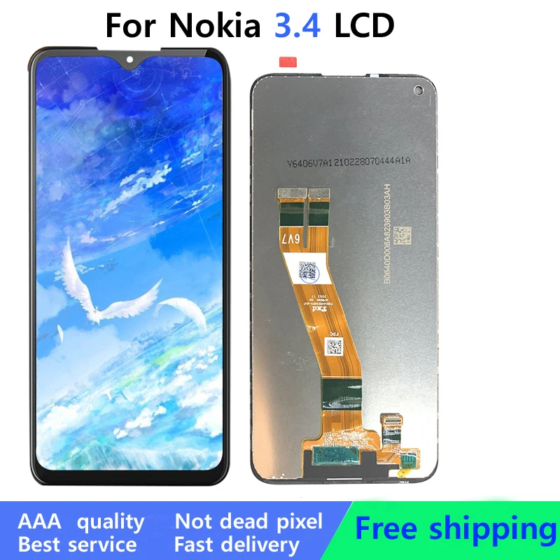 6.39'' Original For Nokia 3.4 LCD TA-1288/1285/1283 Display Touch Screen Digitizer Assembly Replacement Parts