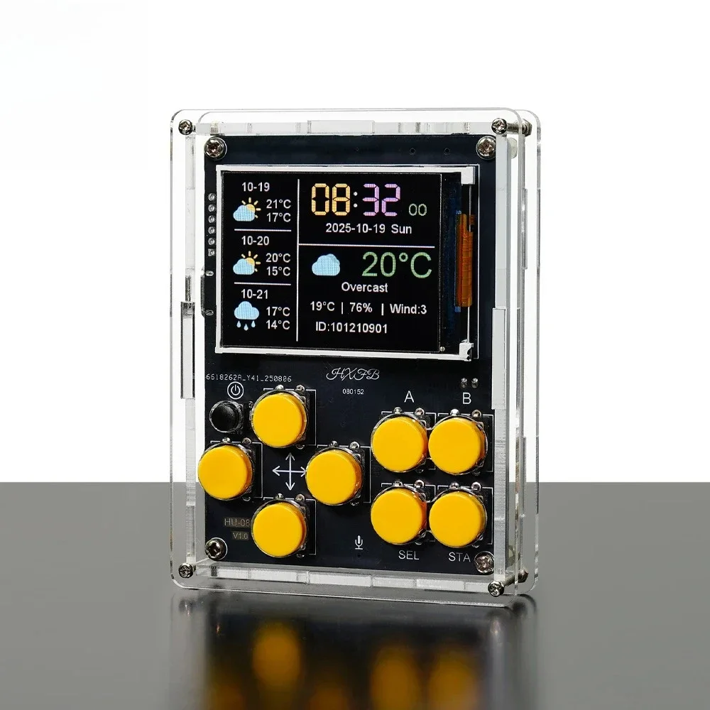 RoRuSXiaoZhi AI Robot Soldering Practice Game Console KitGame Console Electronic DIY Kit Handheld Device Weather Display And Clo