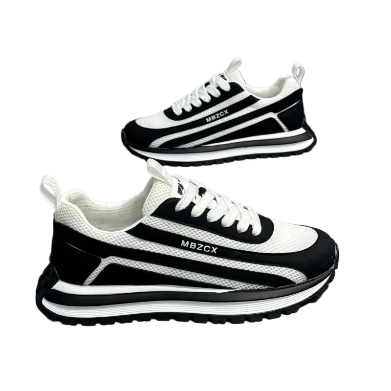 

Fipatbu Men's Striped Interval Fashion Sports Shoes Non-Slip Breathable Mesh round Toe Wear-Resistant Summer Casual Shoes