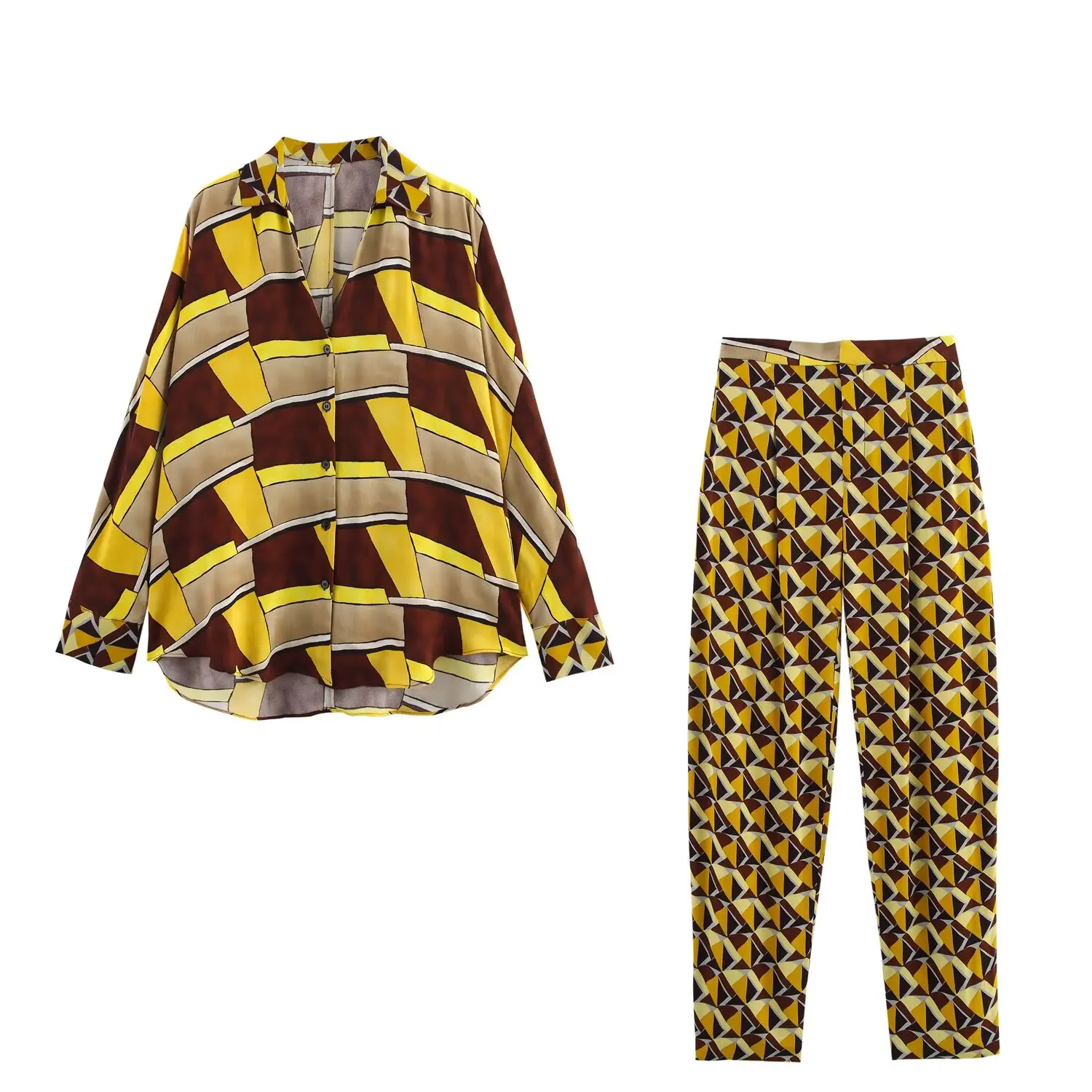 

Taop&Za women's clothing 2025 spring and summer new style temperament fashion printed shirt 2720088 printed trousers 2545087