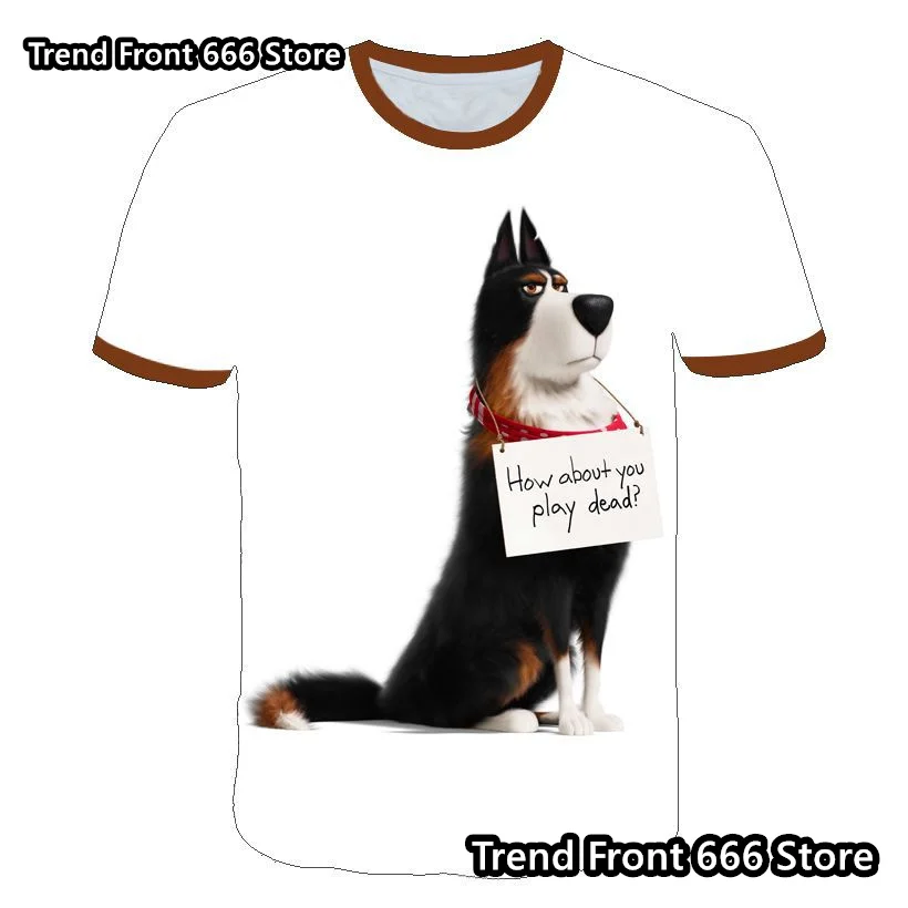 The Secret Life of Pets Children\'s Tshirt Hot Cartoon Movie Joint Lovely Puppy Pattern Kids Tshirts Boys Girls Daily Tops