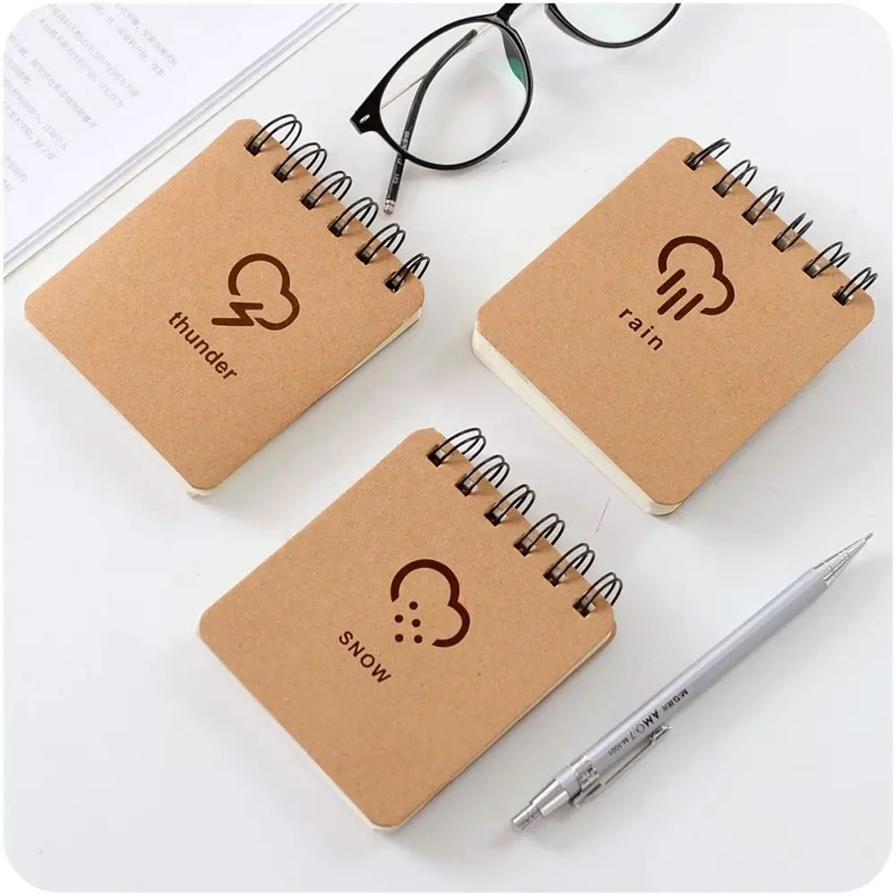 Exercise Book School Stationery Diary Book Writing Pads Office Supplies A7 Notebook Hand Account Weather Notepad Coil Notebook