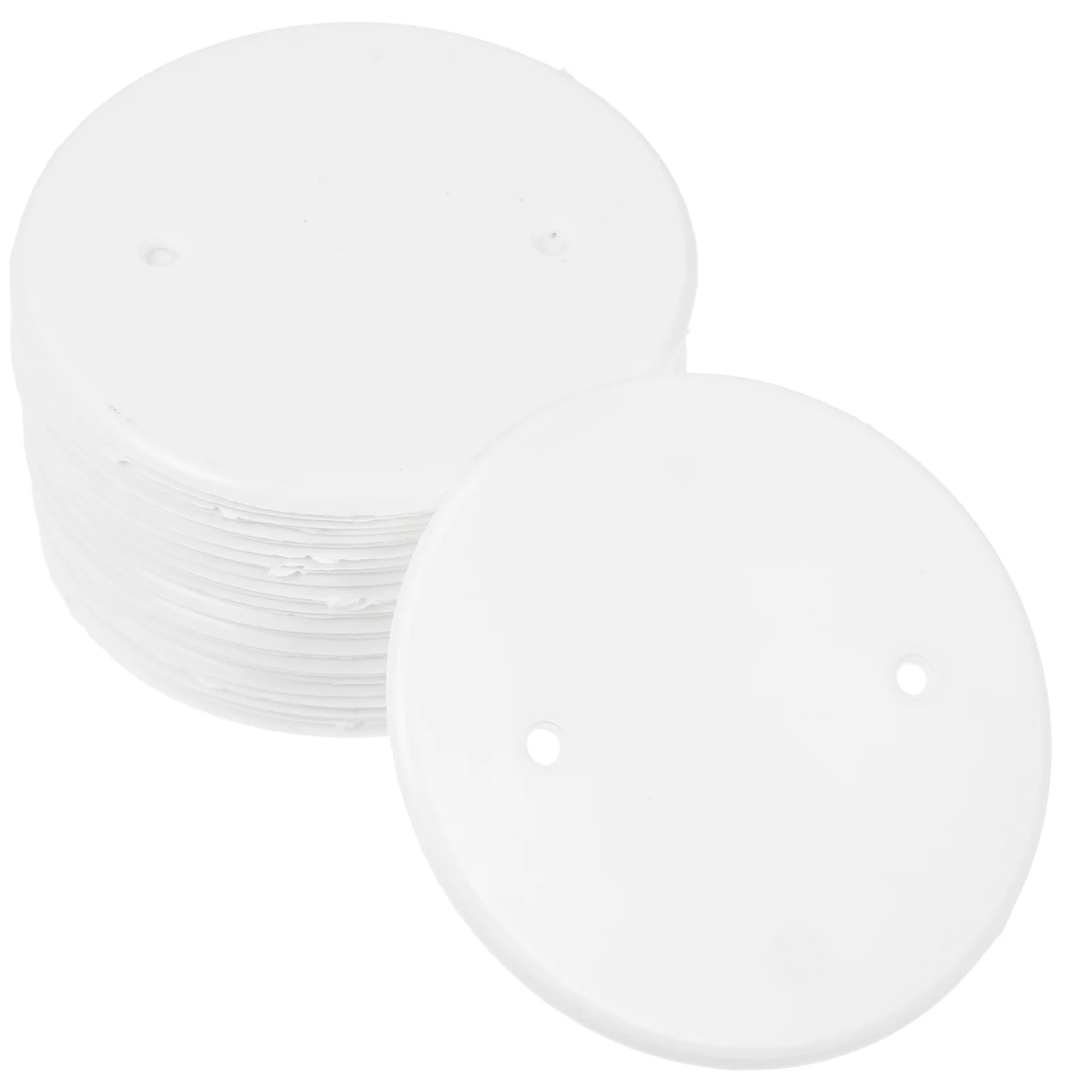 30 Pcs Wire Round Cover White Outlet Covers Wall Protector Light Fixture Ceiling Blank-Up Plates Electrical Panel Plug Access