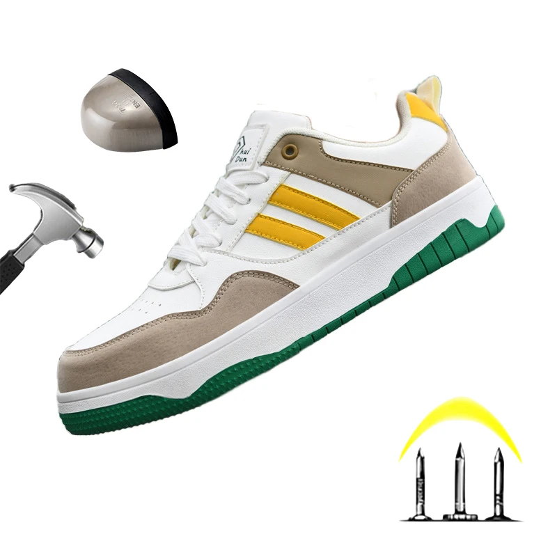 Chaussures de sécurité unisexes pour hommes, baskets de travail décontractées, casquette Parker en acier, anti-écrasement et anti-crevaison,