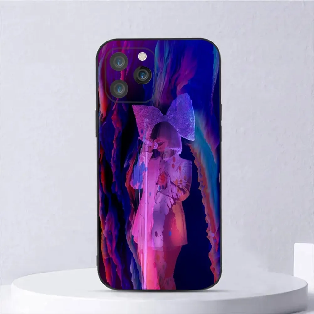 سيليكون ناعم هاتف أسود ، مغني Sia Australia ، غطاء لهاتف iPhone ، من من من ، من ، إلى ، وplus ، وxs ، وx ، وxr ، وse ، وmini ، وox