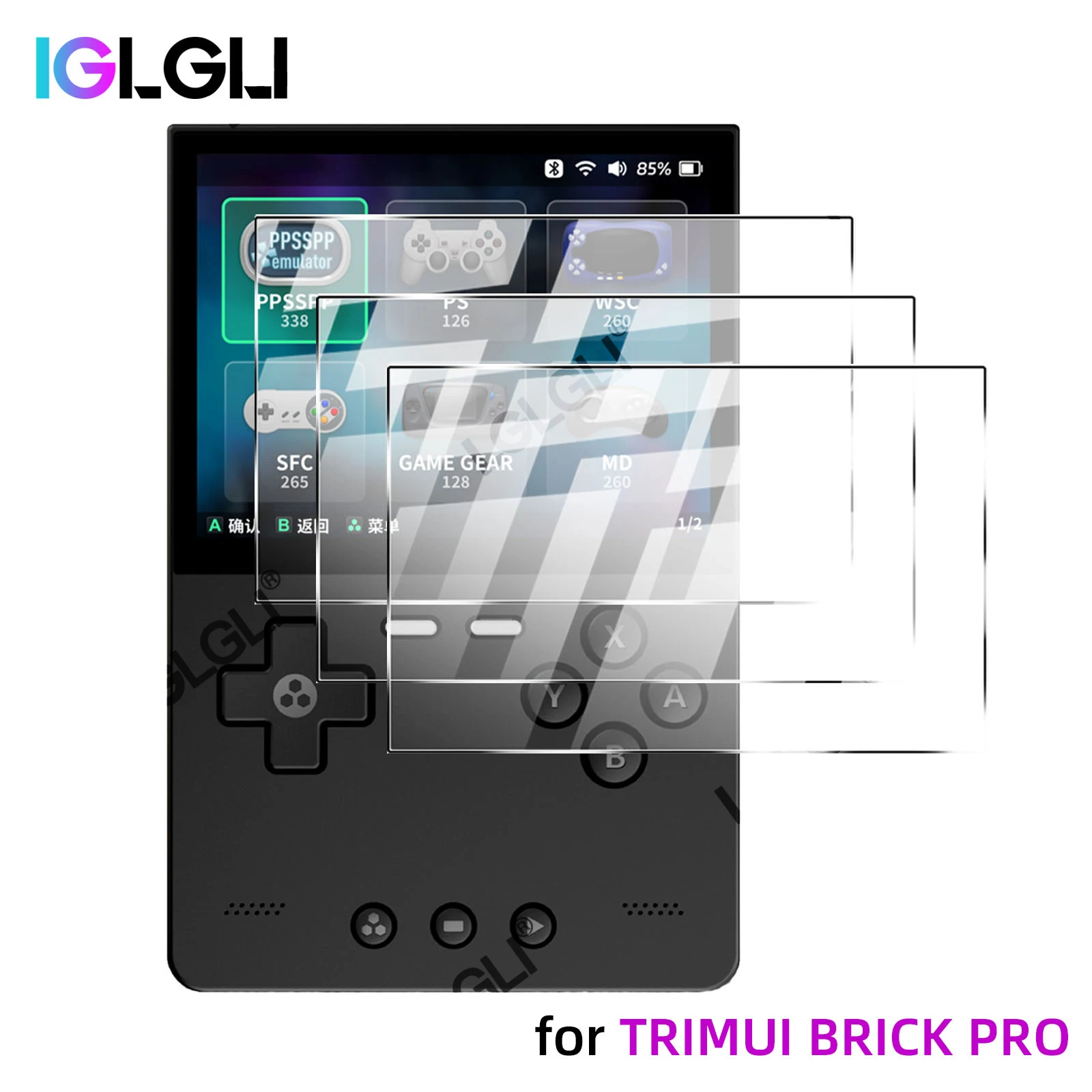 9H Tempered Glass for Trimui Brick Pro Screen Protector, HD Anti-Scratch Protective Film for Trimui Brick Pro Accessories