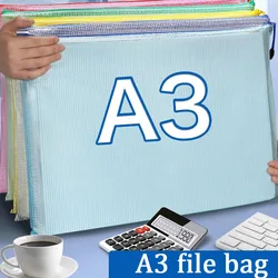 Bolsa de almacenamiento con cremallera para pintura, bolsa de malla transparente, impermeable, Póster Artístico, 8K, para documentos, A3