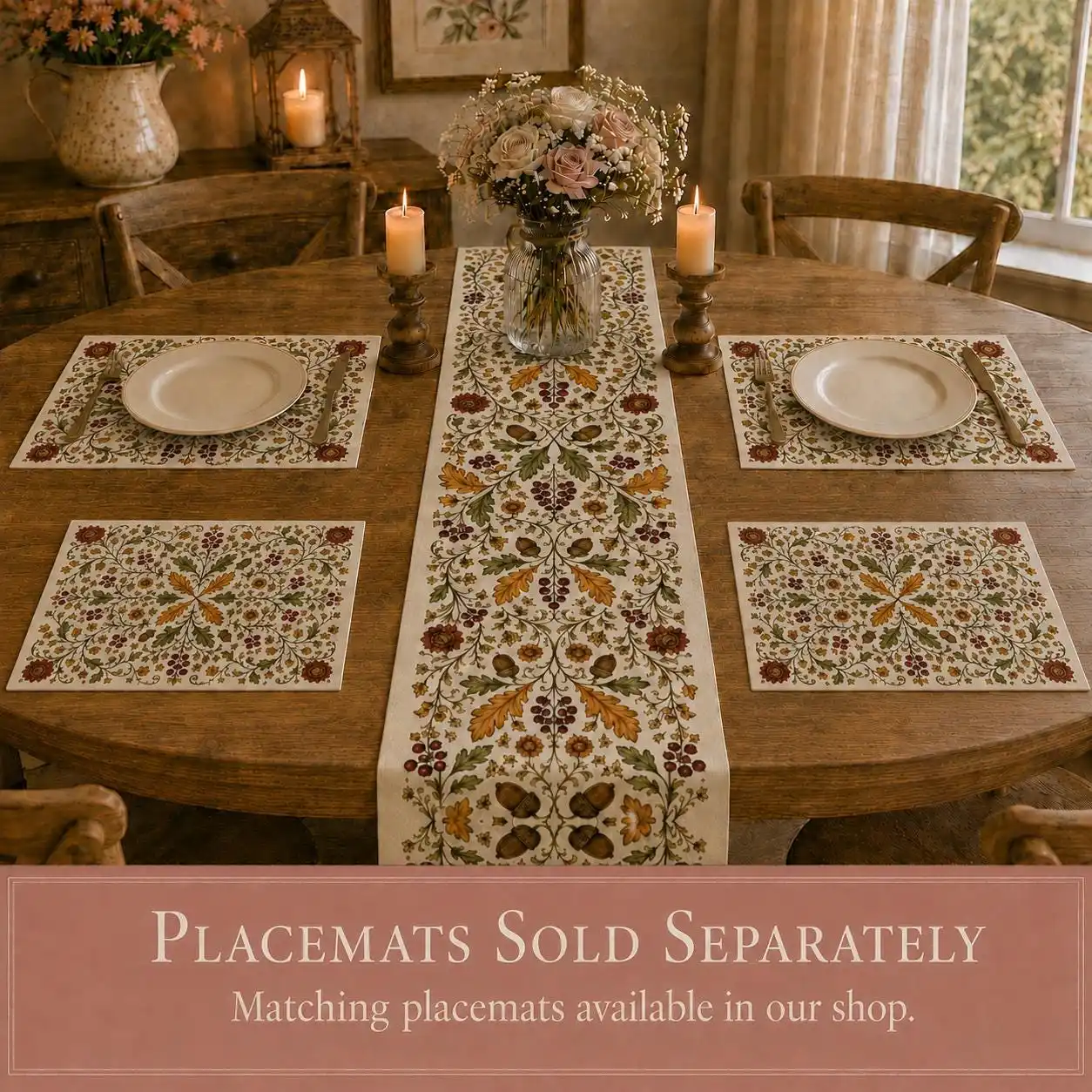 Happy Rosh Hashanah Pomegranate Bohemian Line Table Runner Flowers & Birds Home Decor Dia De Los Muertos Party Table Decoration