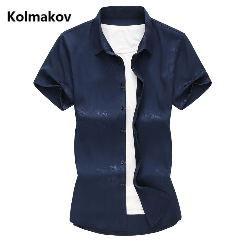 

2024 Business Shirts Men fashion Casual Men's cotton Short Sleeve printing Slim Fit Male Size M-7XL CY039