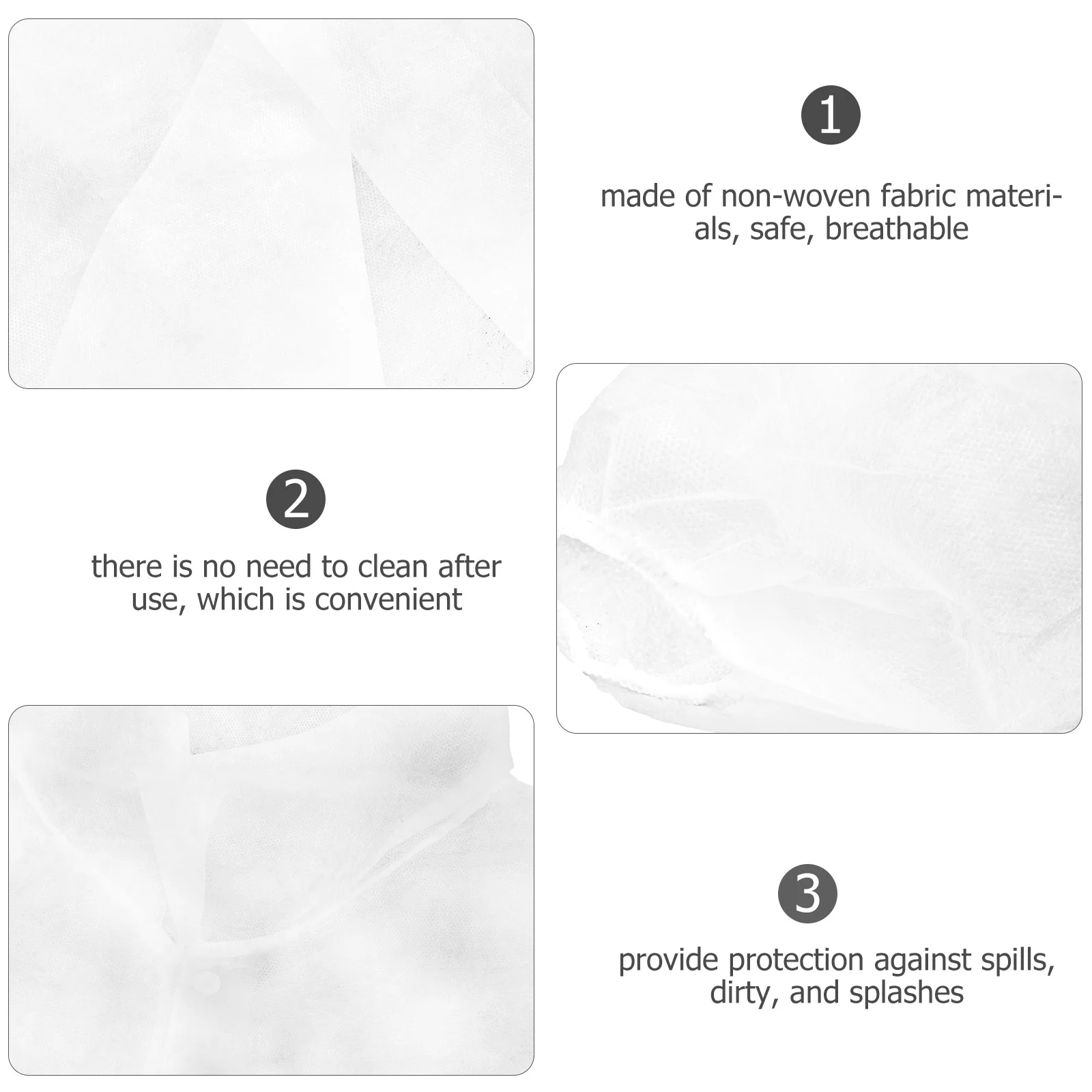 10 Pcs Disposable Laboratory Coat Sleeve Non woven Fabric White Protective Working Clothes for Lab Cleaning Maintenance