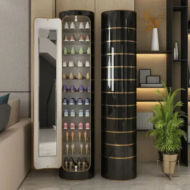 W23-High-tech Ozone Intelligent Rotatable Shoe Cabinet 360° Home Storage Shoe Rack High Cylindrical Shoe Cabinet Entrance