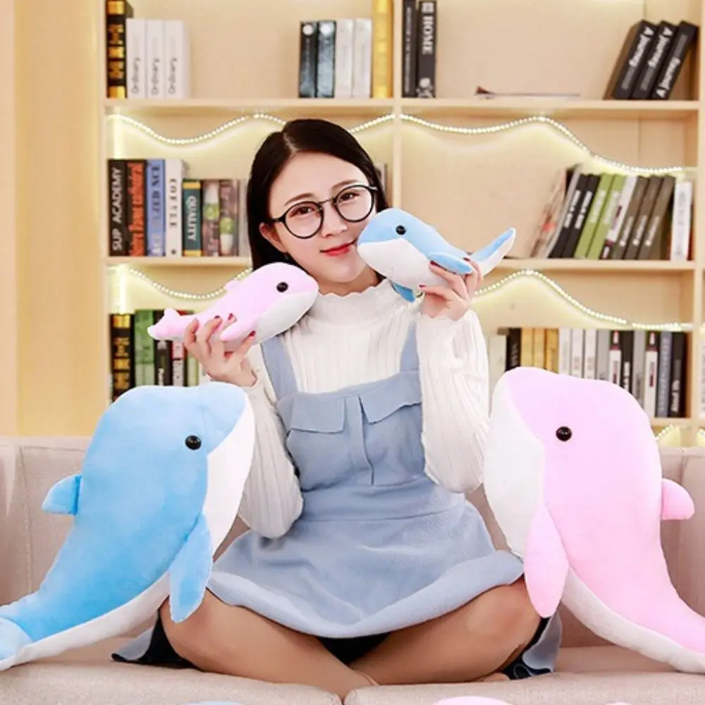 Animal Pillow Pink Dolphin Dolphin Plush Toy Stuffed Soft Dolphin Stuffed Toys 20cm/40cm Plush Dolphin Sofa Pillow Girls Gift