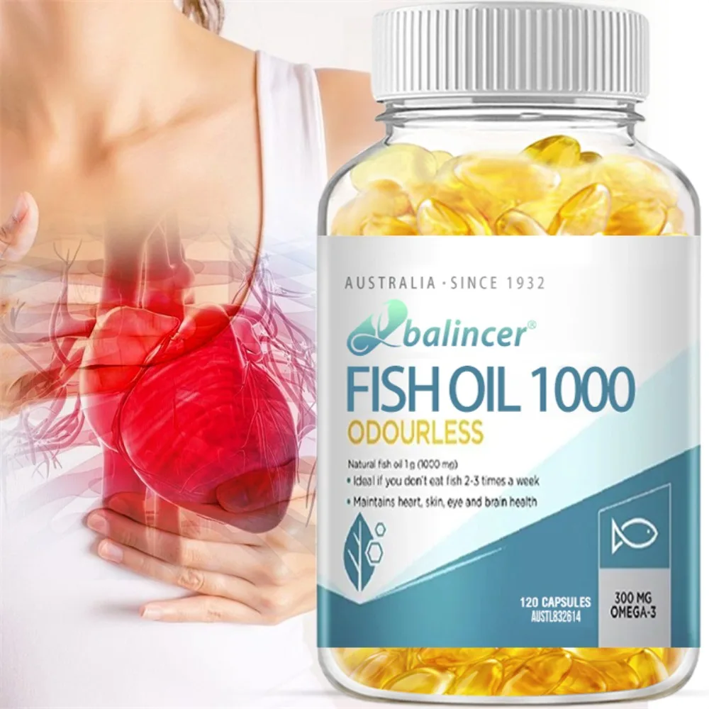 Triple Strength Omega 3 Supplement, Fish Oil for Women and Men - 600 Mg EPA & DHA, Brain & Joint Support, 120 Softgels