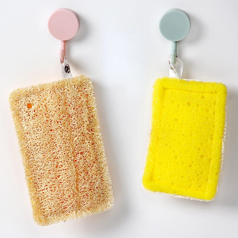 Natural Loofah Cleaning Cloths Loofah&sponge Double-side Scouring Pad Convenient Cleaning Tool Kitchen Cleaning Supplies