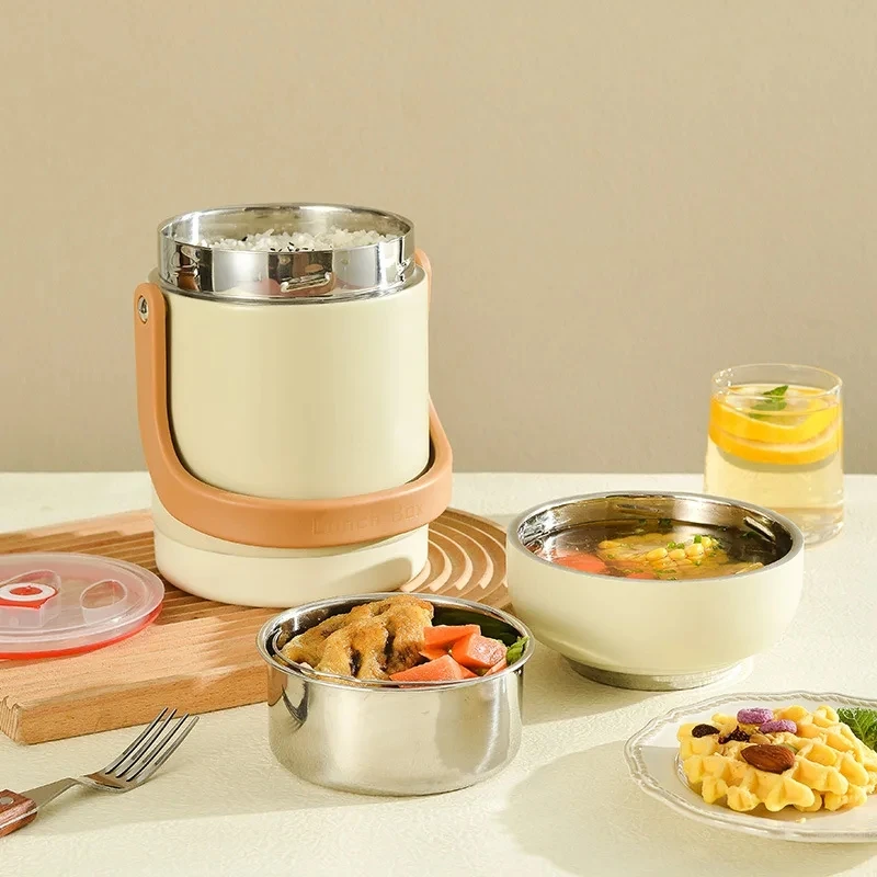 USB Electric Lunch Box Large Capacity Stainless Steel Insulation Bento for Student Office Thermal Heating Food Warmer Container view 2