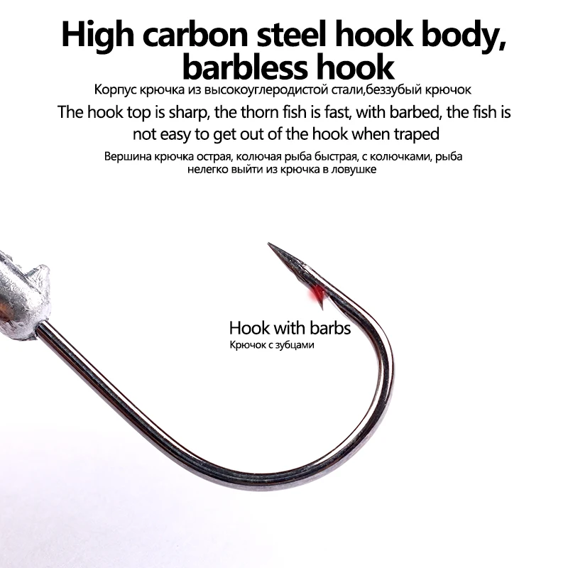 Jig Head de plomo cabeza grande para vinilo y señuelo duro - imagen 2
