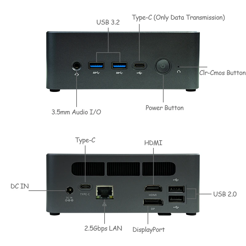 ASL N7A Mini-PC Windows 11 Intel Core i5-12450H 16 GB DDR4 RAM 512 GB 1 TB M.2 NVMe SSD WiFi 6 BT 5.2 DIY Desktop-Gaming-Computer