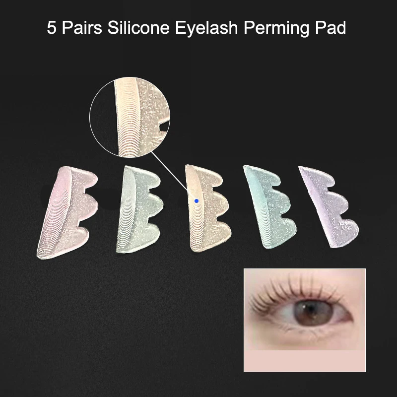 Silicone Eyelash Perm Pad, Reutilizáveis Lashes Rods, 3D Eyelashes Extension Accessories, Maquiagem Beauty Tools, 5 Pares