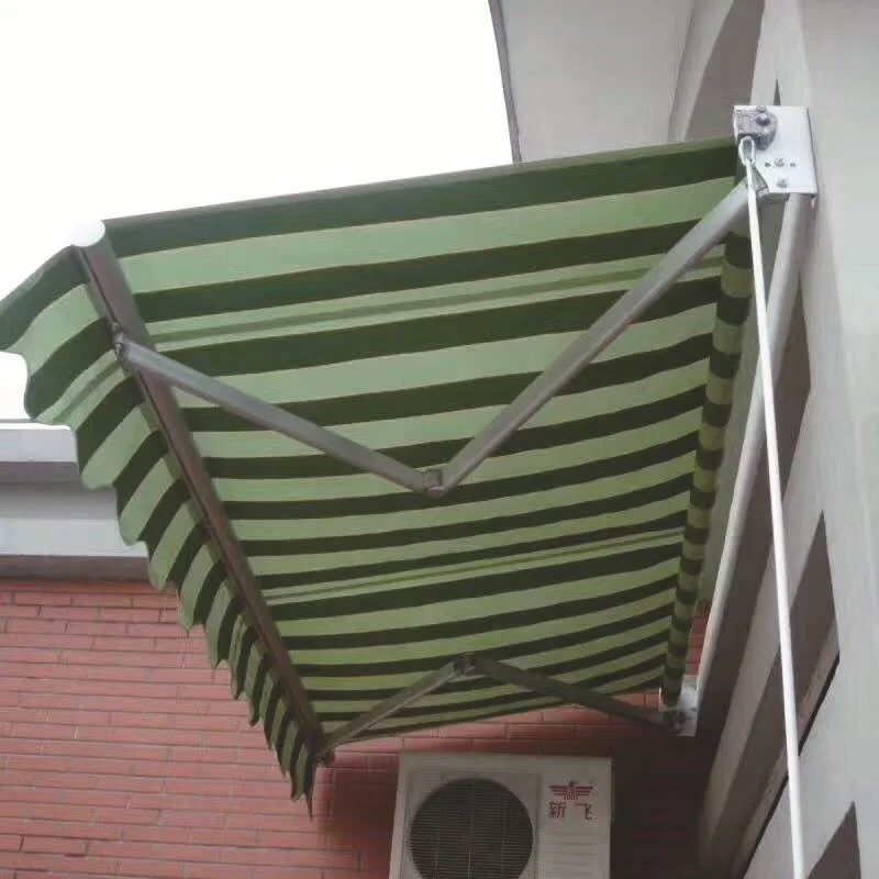 Outdoor shop waterproof telescopic canopy, thickened sunshade curved arm aluminum alloy canopy