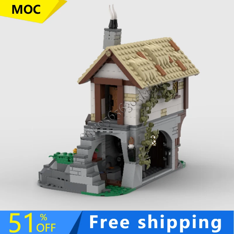 

713 PCS Pieces Assembling Blocks MOC Viking Tent Medieval Castle Malt Laundry Carriagefang Scene Model Toy Playset Birthday Gift