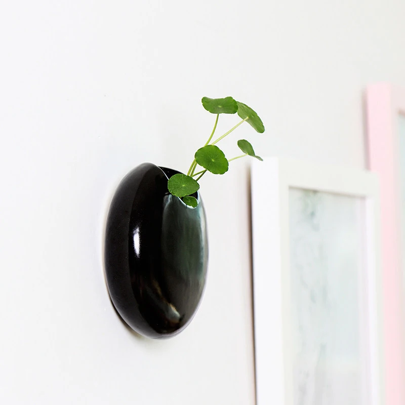 European Ceramic Living Room Wall Hydroponic Flowerpot, Creative Cake Ice Cream Shop Hanging Water Nurturing Flower Pot, 1Pc