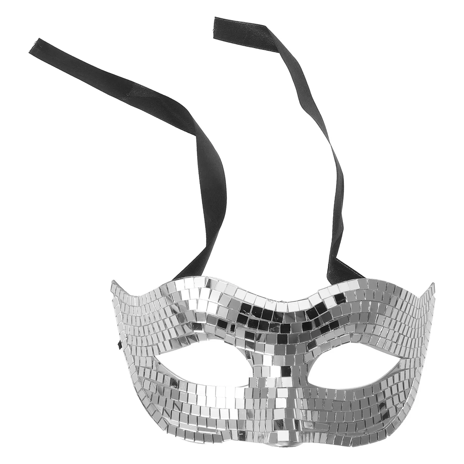 Máscara Facial de Bola de Discoteca Plateada, Máscara de Media Cara para Mascarada, Disfraz para Halloween, Carnaval, Fiesta de Baile, Música, Baile de Graduación, Máscaras de Disfraces para Mujer