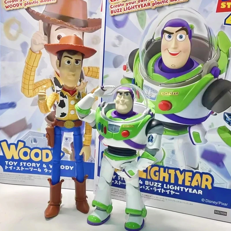 Original Bandai Cinema-rise Toy Story Woody Buzz Lightyear Action Figure Assembly Kit Figurine Model Toys Doll Gift For Children