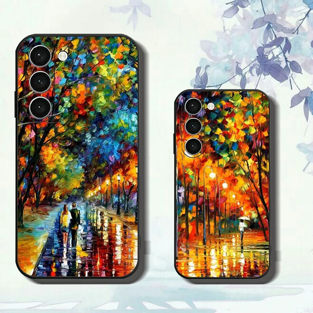 L-Leonid A-Afremov Oil Painting Phone Case For Samsung Galaxy A52 A12 A51 S21 Edge S22ULTRA S23 S20LITE Plus Ultra Black Cover