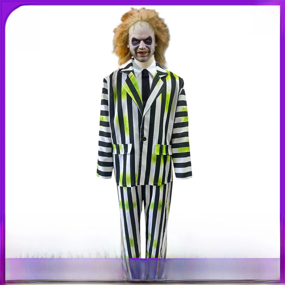 

Костюм для косплея на Хэллоуин Beetlejuice, красный костюм в полоску, костюм для ролевых игр из фильма, женская весенняя коллекция Faion 2023,