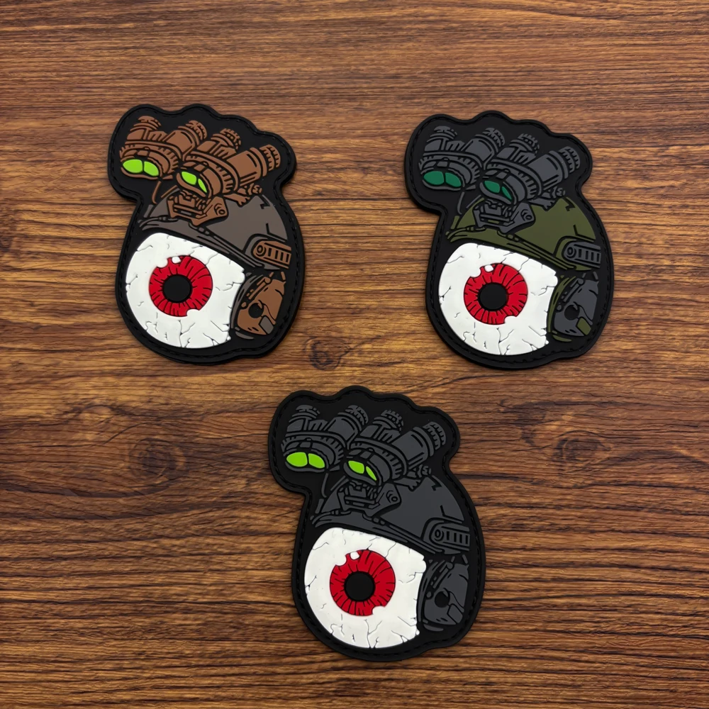 Mechanical Eyeball Creative Design Pvc Arm Patch Badge Applique Clothing Bag Hat Decoration Patch with Fleece Backing
