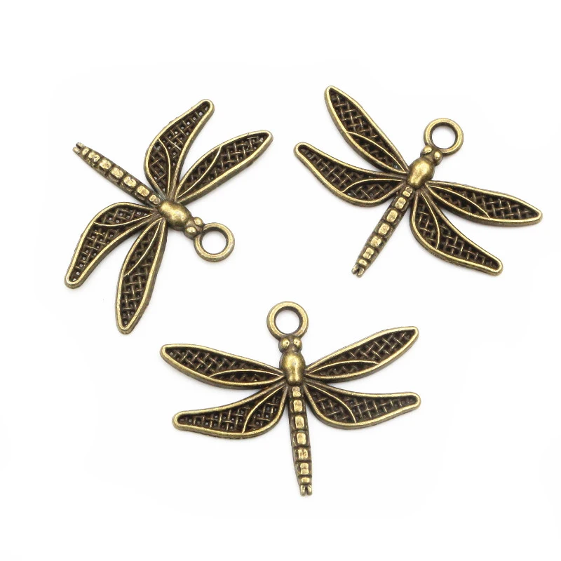 35x27mm 10pcs Antique Bronze Plated Dragonfly Handmade Charms Pendant:DIY for bracelet necklace