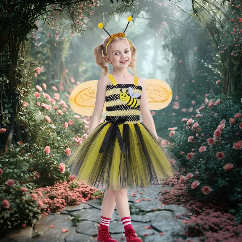 

Children's Day Stage Performance Cosplay Yellow bee tutu Dress Accessories Suit Kids Girls Ballerina Dance Costumes New Style