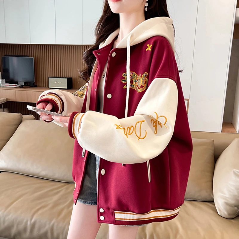 

Женская бейсбольная куртка с буквой K, осенняя, с асимметричным дизайном, в стиле милитари, со стразами, универсальная, пуховая, прочная, модная