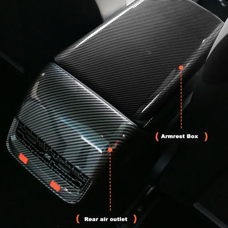 Center Console Armrest Box Rear Air Vent Cover  For Tesla Model 3 Y Accessories Back Conditioner Outlet Filter Grille Protector