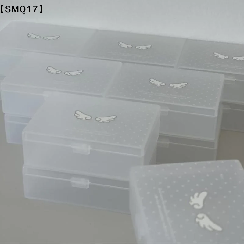 1Pcs Frosted Casual Korean Photocard Storage Box Star Polka Dot Wings Desktop Dustproof Case For Stickers Holder【SMQ】