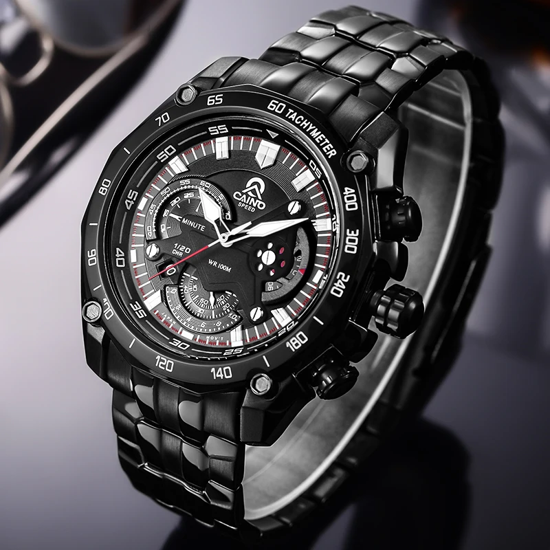 New Men's Cool and Fashionable Business Quartz Watch Luxury Top Brand All Steel Strap Waterproof Sports Watch