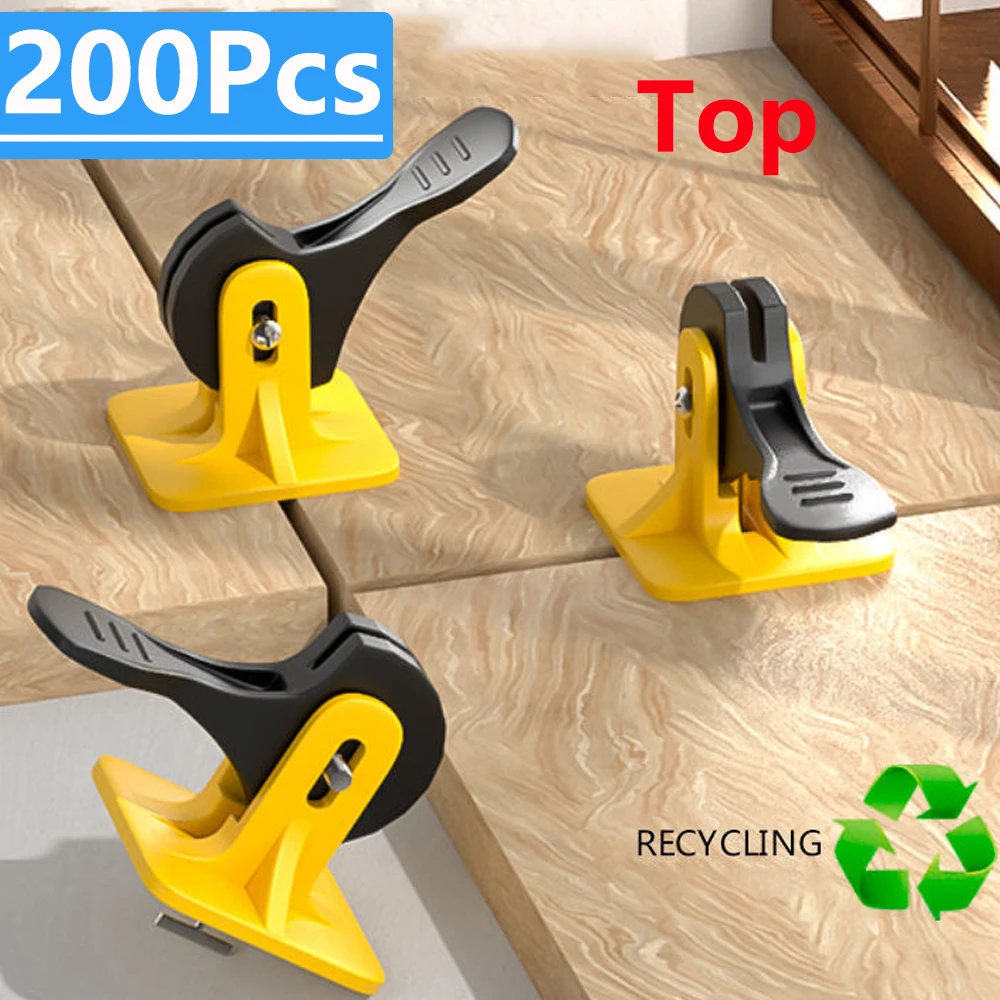 50/200Pcs Floor Tile Leveling System Clips Tile Leveler Adjuster Locator Spacers Set for Porcelain Tile Wall Construction Tools