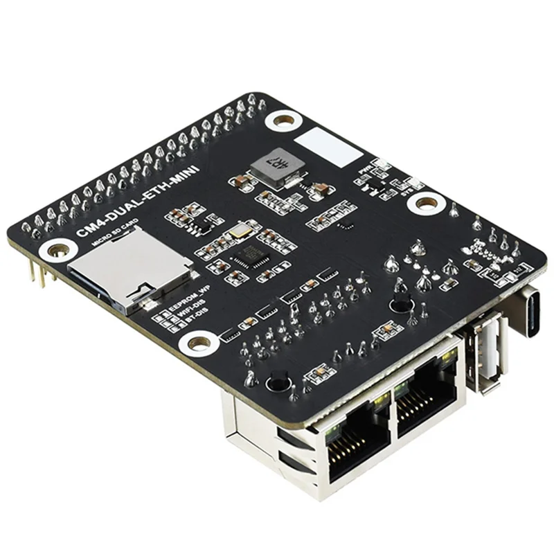 Exquisite-MINI Dual Ethernet CM4 Carrier Board For RPI Raspberry Pi Compute Module For 4 Lite EMMC Expansion Base Board
