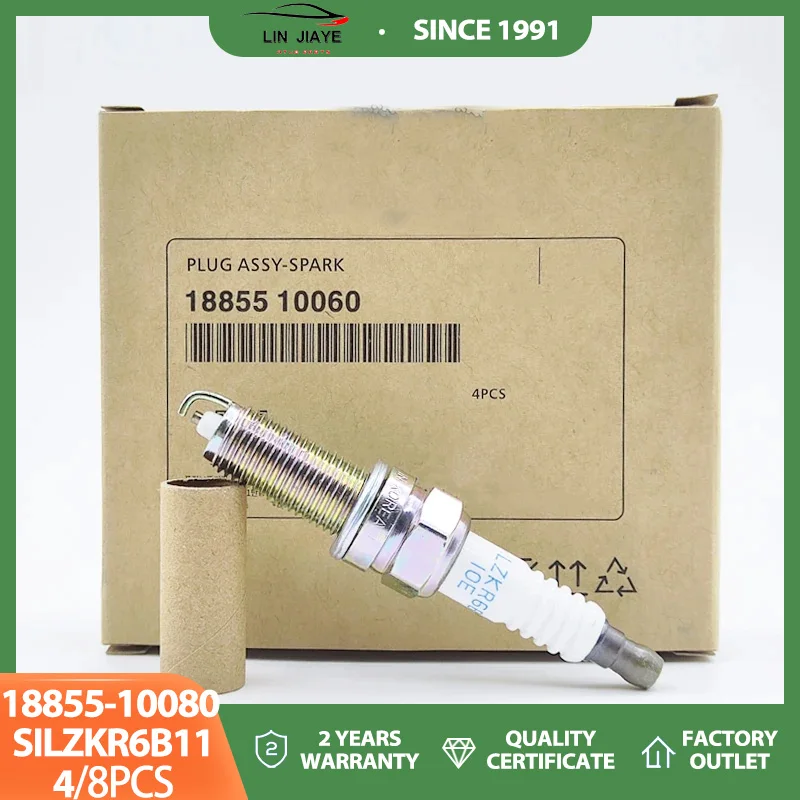 Vela de ignição de irídio 4/8 peças silzkr6b11 18855-10080 para hyundai i20 ix20 kia carens iii-velas de ignição de alto desempenho