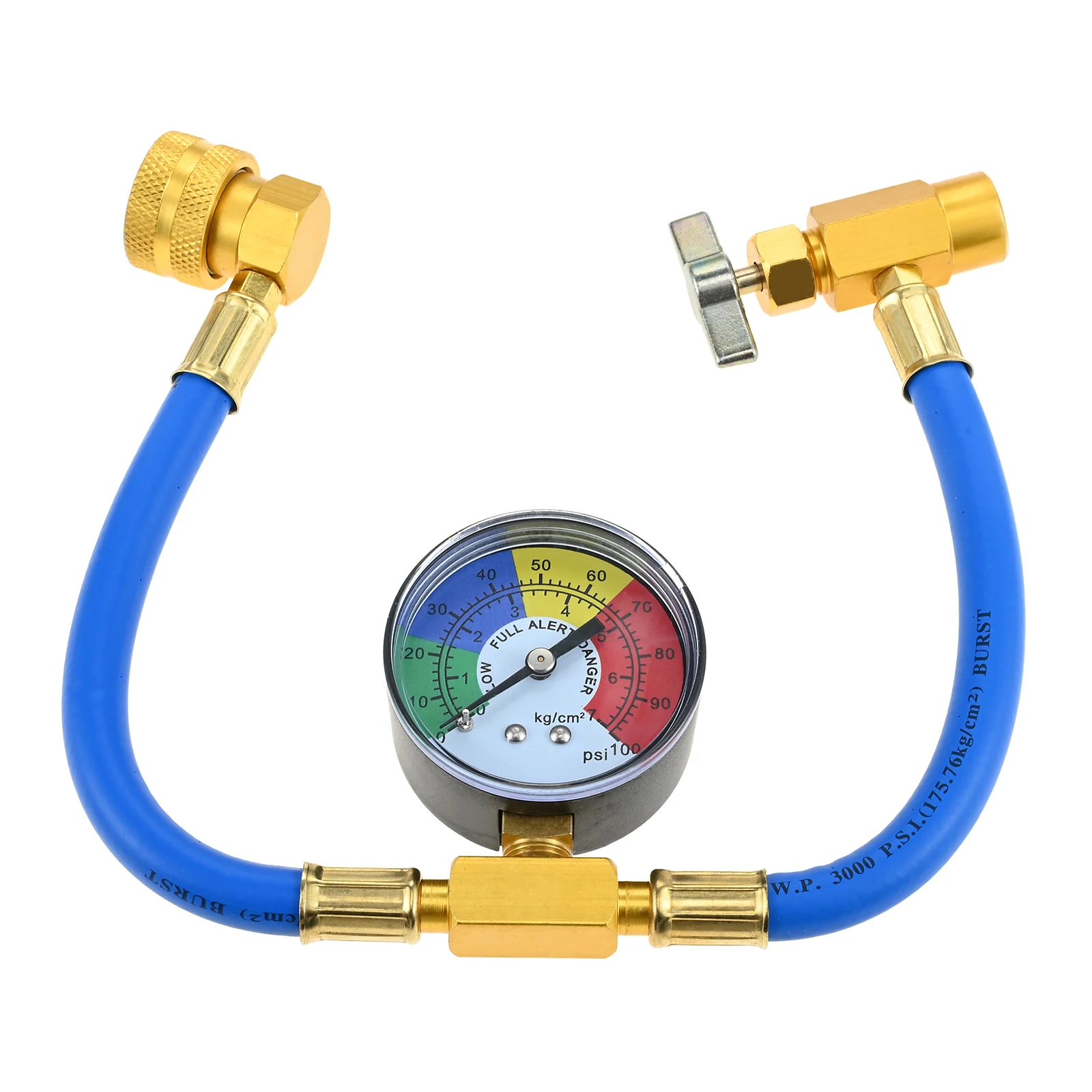 1/2” Acme Female X 1/4” SAE Male Self-Sealing Valve Tap and R134A 13mm Low Side Coupler, 15