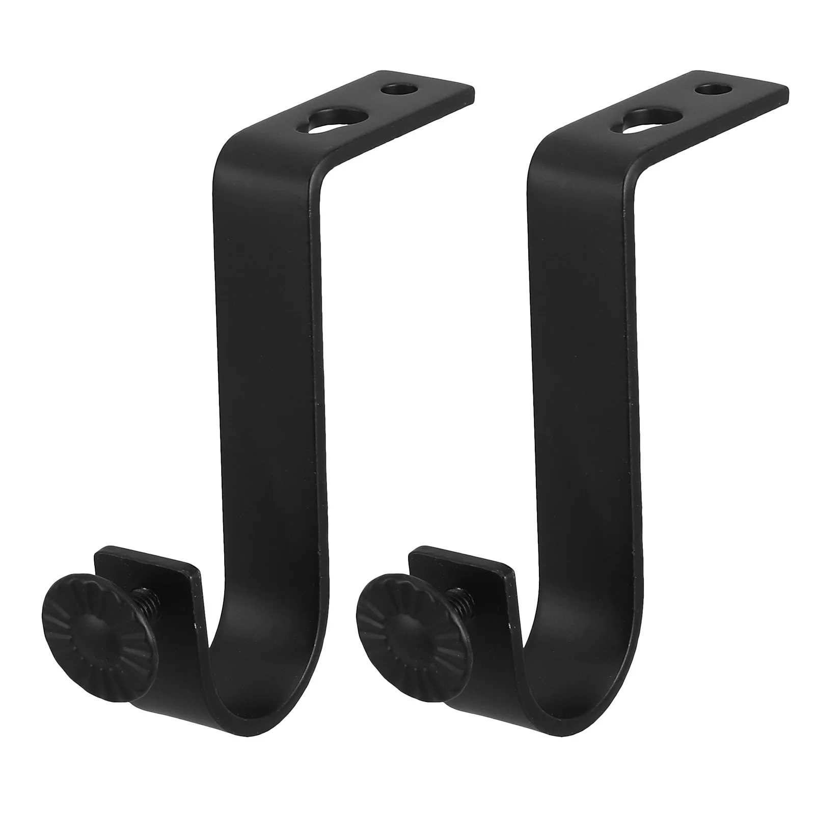 

1 Set Wall Mount Iron Rod Bracket Heavy Duty Support Middle Curtain Rod Support Reusable Metal Curtain Holder For Indoor Outdoor