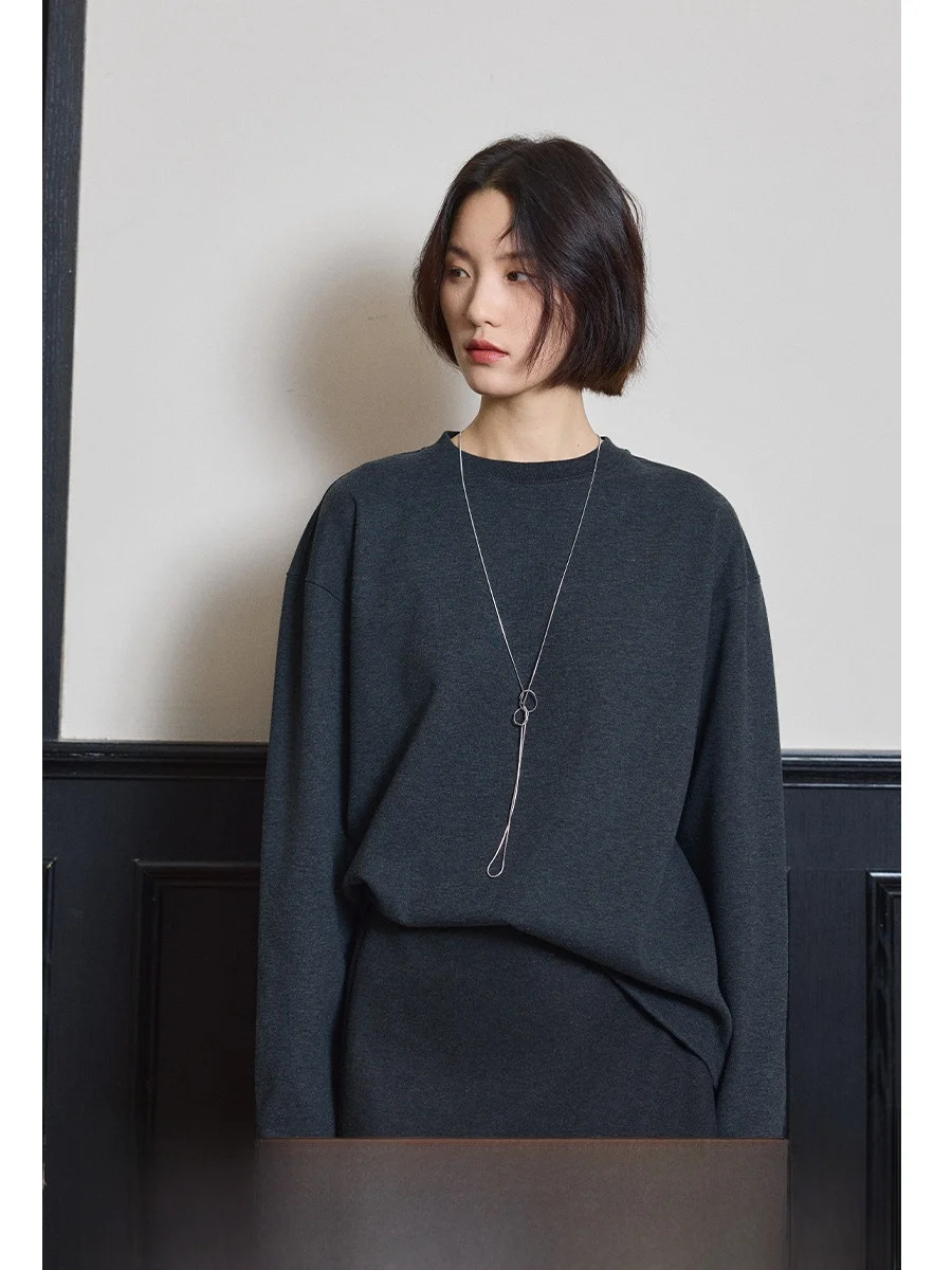 

Женская футболка We Sense Long Sve round Ne, свободный крой, базовый слой, белая, осенне-зимняя, новая, удобная, полиэтиленовая...