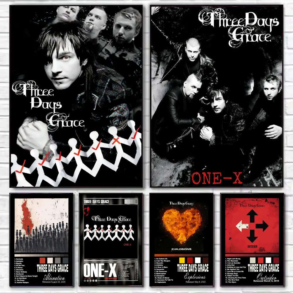 Rock band T-three days G-grace Poster Stylish Wall Art for Living Room Bedroom Study Home Decor Gift