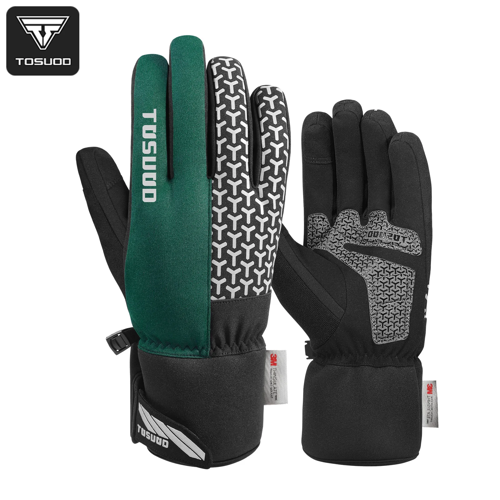 

TOSUOD Autumn Winter Motorcycle Gloves Touch Screen Non-Slip Windproof Warm Cycling Gloves Running Skiing Travel Gloves