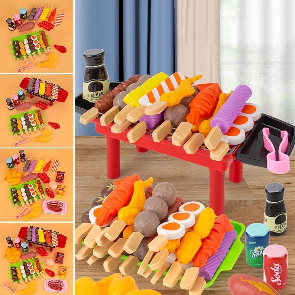 Multi-set Mini Kitchen Pretend Play Toys Cosplay Educational Kids Barbecue Food Toy Early Education Multicolor Cooking Toy