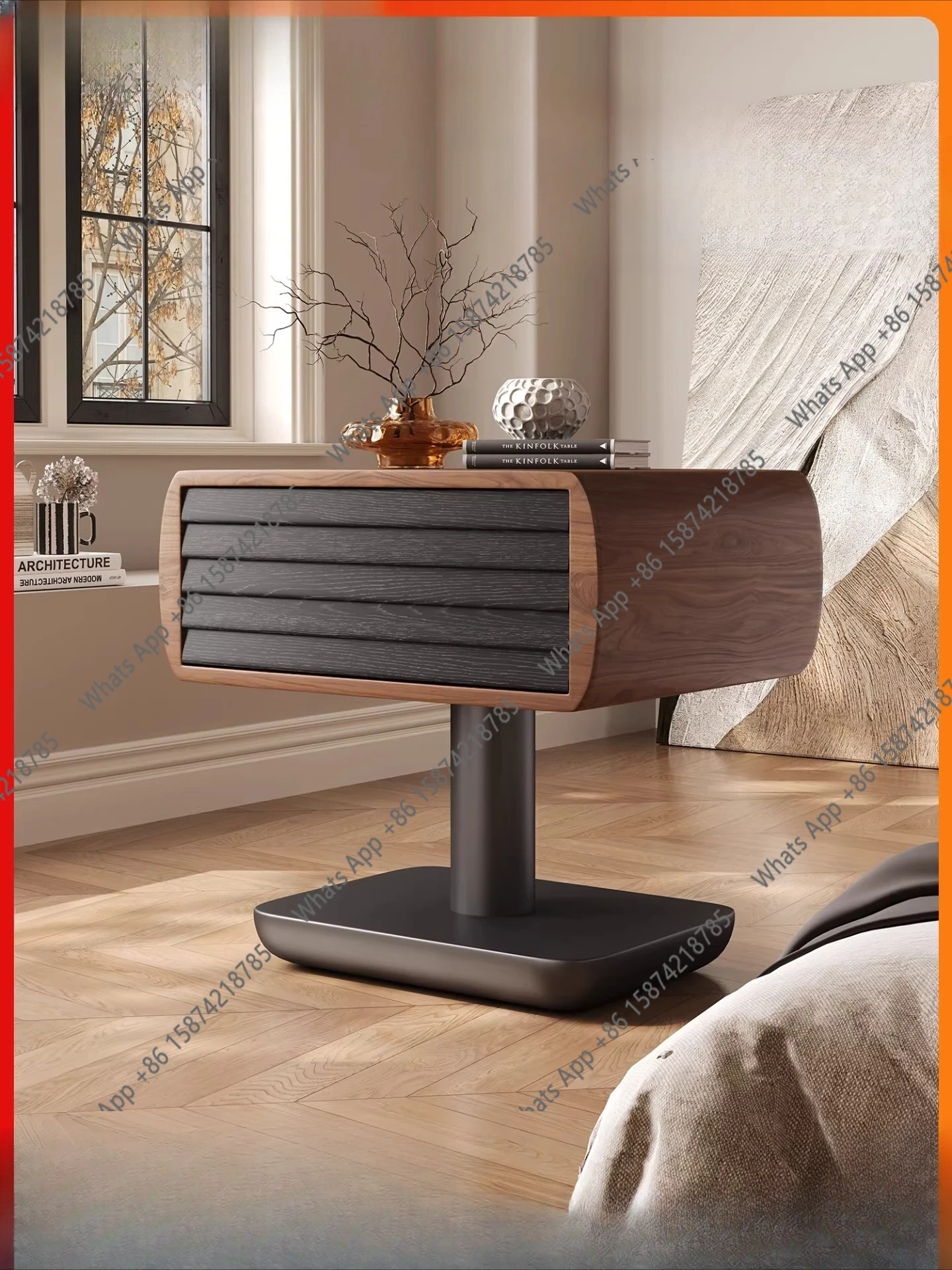 

New medieval style bedroom bedside table household bedside drawer cabinet small locker designer high sense